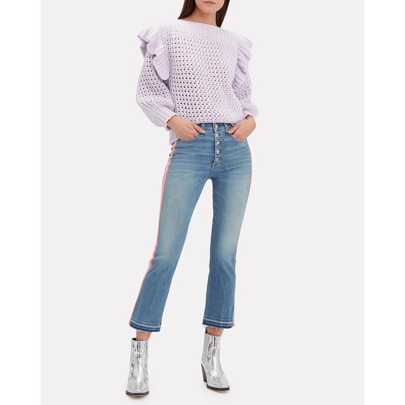 VERONICA BEARD CAROLYN 10” BABY CUT TUXEDO JEANS - Picture 3 of 8